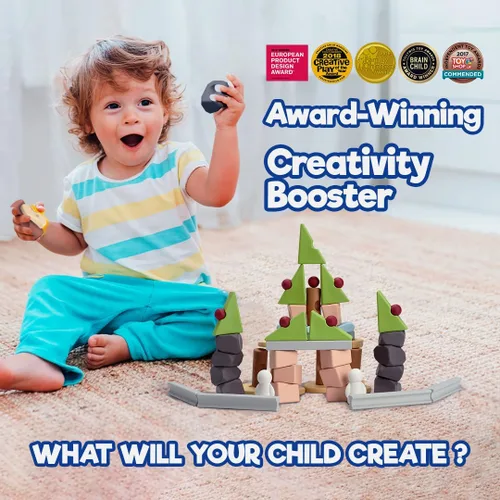 Vista 3 de Taksa Toys Juguetes de aprendizaje únicos inspirados en la naturaleza, recursos preescolares para habilidades motoras finas, bloques de construcción