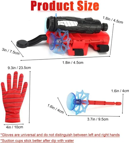 Vista 3 de 2 paquetes de lanzadores de telaraña de araña para niños, guante de lanzador de plástico con juego de muñeca, lanzador de telaraña para decoraciones