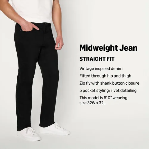 Vista 4 de Amazon Essentials - Pantalones vaqueros de elástico bajo de corte recto para hombre