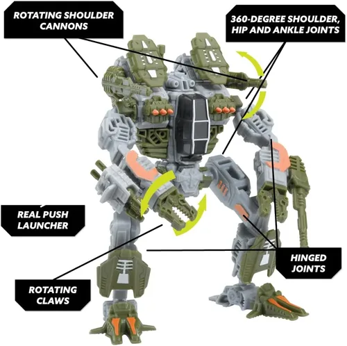 Vista 3 de Snap Ships Forge Maul FT-12 Assault Mech - Construir para la batalla - No requiere baterías - Construye 3 diseños diferentes -8+