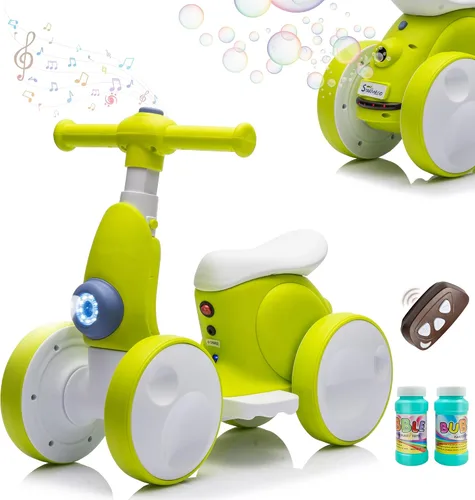 Vista 7 de 6V Electric Baby Balance Bike with Bubble Machine