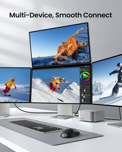 Vista 8 de Silkland Cable USB 4 de ángulo recto de 80Gbps para Thunderbolt 5, 1FT, ancho de banda de 120Gbps para 16K/Doble 8K, 240W, cable de video USB C