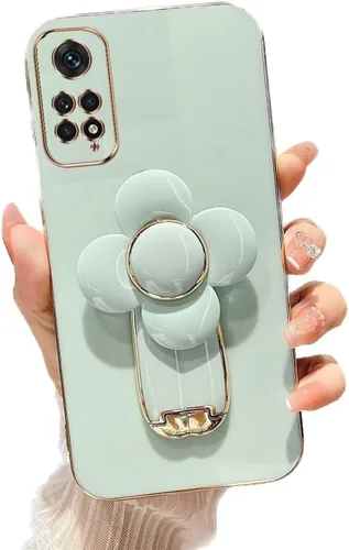 Vista 24 de Miagon - Funda con soporte para Xiaomi Redmi A1, galvanizado suave TPU protector delgado a prueba de golpes con molinete giratorio soporte de flores