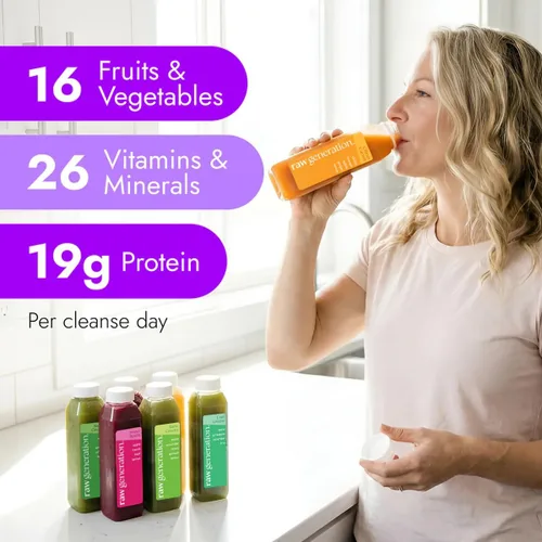 Vista 5 de Raw Generation Skinny Juice Cleanse, 3 días, 18 botellas de jugo prensadas