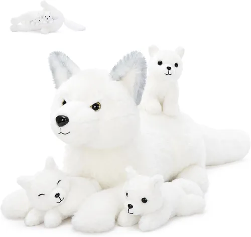 Vista 30 de BENINY - Juego de 4 piezas de peluche de águila calva, 18 pulgadas, mamá águila con 3 bebés