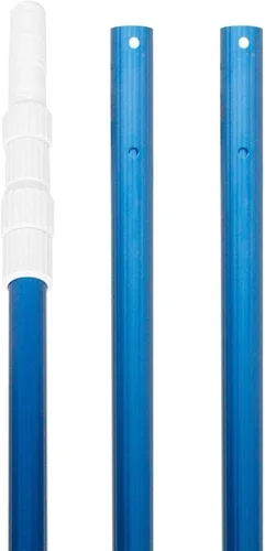 Vista 2 de POOLWHALE Poste telescópico de aluminio anodizado azul para piscina de 12