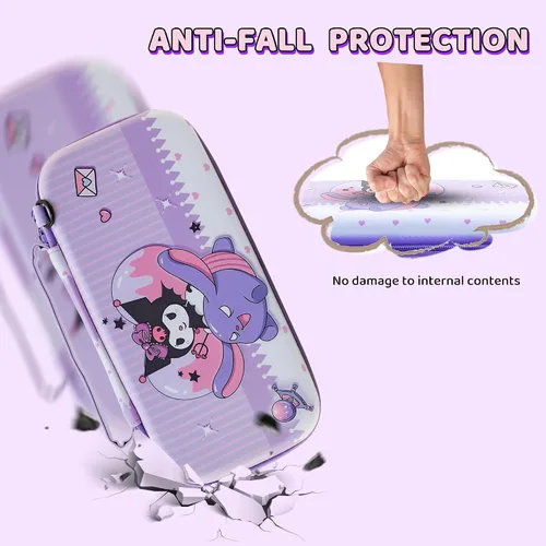 Vista 3 de HYPERCASE Cute Switch OLED Carrying Bag Purple Bunny for Console&Accessories, with Switch OLED Dockable Cover PC Hardshell, Screen Protector