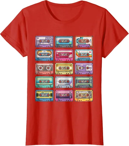 Vista 47 de Vintage Cassette Tapes Collection 80's 90's Music Mixtape T-Shirt Asphalt Grey