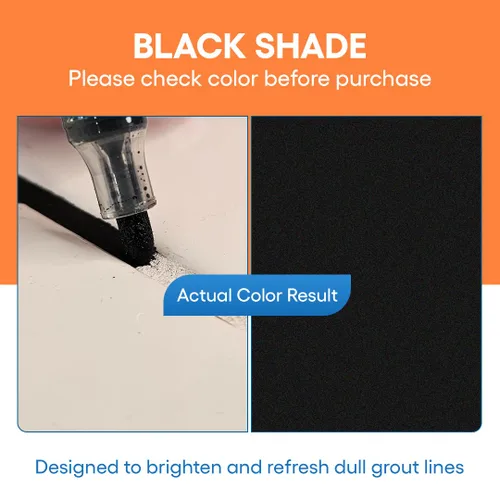 Vista 4 de Pluma de lechada – Negro – Pluma de pintura y reparación de lechada para azulejos para baño y cocina, marcador de retoque de lechada impermeable