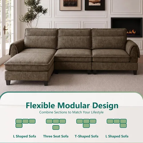 Vista 5 de Sofá modular seccional, sofás en forma de L de 100.4 pulgadas para Topo