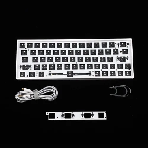 Vista 6 de Skyloong 64 GK64 GK64x RGB intercambiable en caliente programable con cable caso PCB placa Cherry MX teclado DIY kit espacio reemplazable Kit