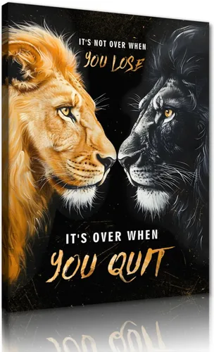 Vista 27 de Inspirational Hustle Wall Art - Lion Head withEncouraging Quotes Canvas Print Motivational Wall Decor, Black and White Office Picturtes Success