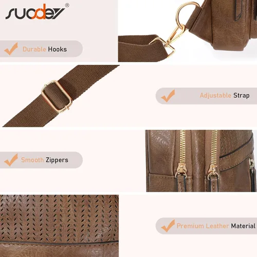 Vista 4 de SUOSDEY 2024 Sling Bag for Women Leather Crossbody Bags for Women Trendy Chest Bag Traveling Walking