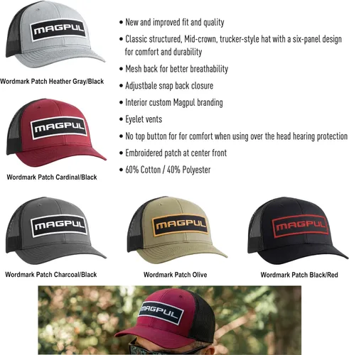 Vista 4 de Magpul Men's Trucker Hat Snap Back Baseball Cap, One Size Fits Most