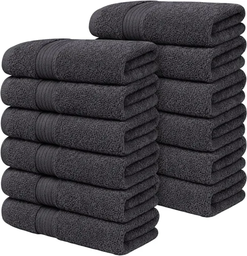 Vista 57 de Ample Decor Toalla de mano de 18 x 28 pulgadas, paquete de 6, 600 GSM, 100% algodón, certificado Oeko Tex, suave, absorbente, gruesa, duradera Beige