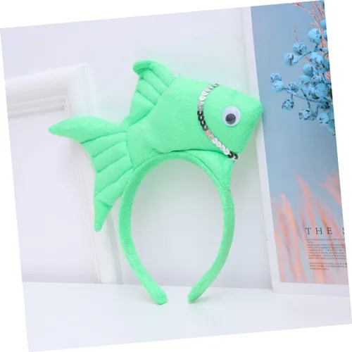 Vista 6 de Homoyoyo Conjunto de pesebre de animales para niños, diademas azules para mujeres, aro de pelo de pez, disfraz de animal
