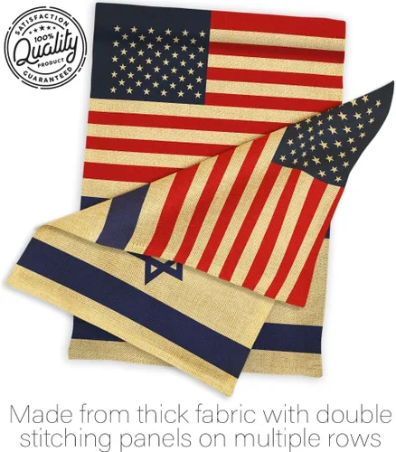 Vista 7 de Americana Home & Garden Bandera israelí de Israel de Estados Unidos para exteriores, paquete de pancartas para jardín, pared al aire libre, puerta