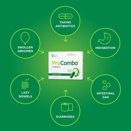 Vista 5 de ProCombo - El simbiótico inteligente con entrega dirigida de las buenas bacterias. Fórmula de cápsula doble y líquido para resultados rápidos. 1