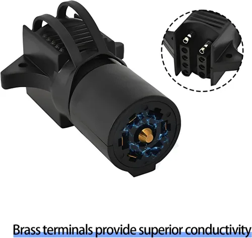Vista 5 de BELOMI Adaptadores de enchufe de remolque, conector de remolque de hoja plana de 7 pines a 4 y 5, enchufe de hoja plana 2 en 1, accesorios