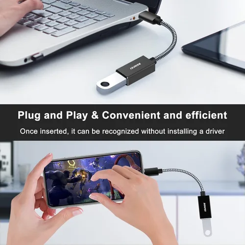 Vista 3 de BENFEI Adaptador USB C a USB 3.0, paquete de 2 adaptadores USB C a A macho a hembra compatibles con MacBook 2022 2021 2020, Samsung Galaxy Note 20