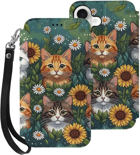 Vista 8 de SWEET TANG Funda protectora para iPhone 17, con tarjetero y tarjetero Patrón 828