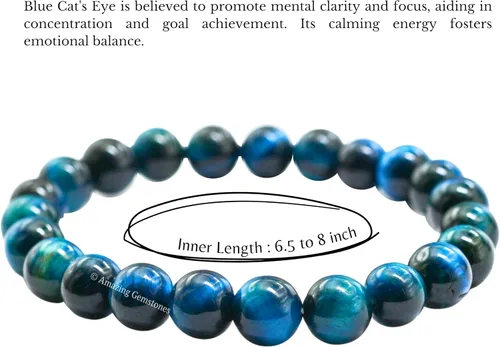 Vista 262 de Amazing Gemstone Pulsera de cristal para mujeres y hombres, pulsera de cristal curativo de protección, pulsera elástica con cuentas de piedras