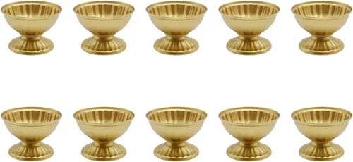 Vista 22 de Juego de 10 portavelas de metal dorado de 10.2 pulgadas de alto, florero, arreglo floral, candelabro, candelabro, portavelas para bodas, fiestas