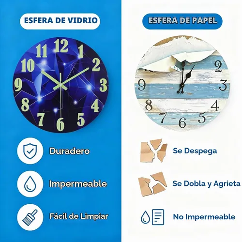 Vista 2 de jomparis Relojes al aire libre impermeable 12 pulgadas Galaxy Night Light Reloj de pared de vidrio para piscina patio baño 12''Sky