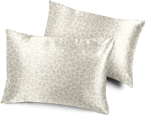 Vista 11 de Sweet Jojo Designs Juego de 2 fundas de almohada de satén (floral bohemio gris) para niñas, cabello y piel, suaves, sedosas, brillantes