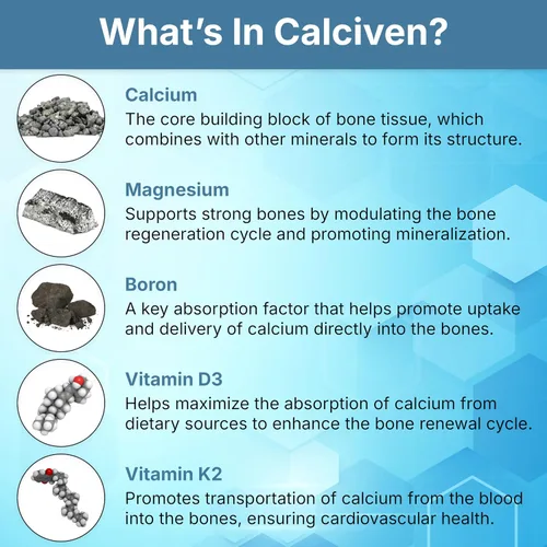 Vista 5 de Calciven - Suplemento Natural para el Apoyo Óseo - Sin GMO, Sin Gluten