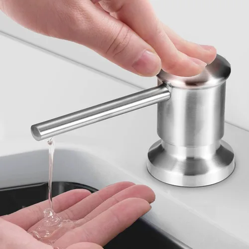 Vista 4 de Yofidra Dispensador de jabón para fregadero de cocina: bomba dispensadora de jabón para fregadero integrada, dispensador de jabón de fregadero