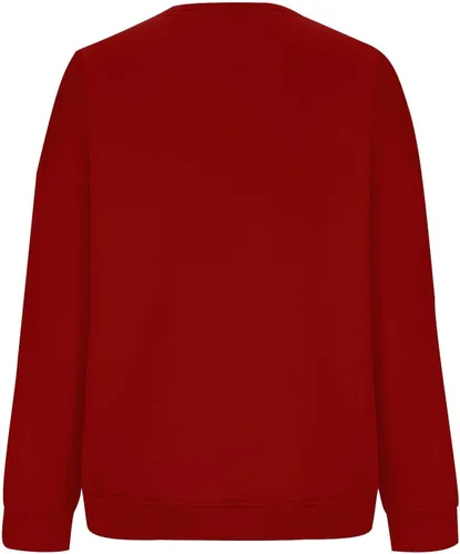 Vista 4 de Sudaderas de gran tamaño con cuello redondo para mujer, forro polar suave, manga larga, casual, cómodas, lindas sudaderas con capucha