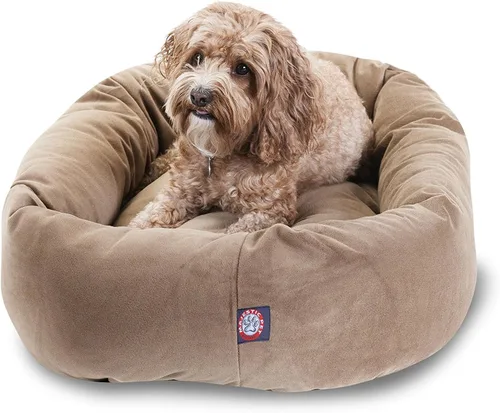 Vista 46 de Majestic Pet Cama para Perros de 52 Pulgadas de Ante Calmante Lavable 52x35x11 (Pulgadas) – Acogedora Cama Redonda para Perros con Forma de Dona