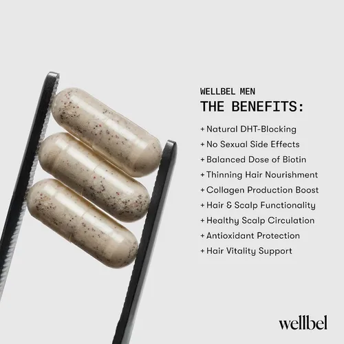 Vista 7 de WELLBEL Suplemento limpio para hombres, para cabello, piel y uñas, vegano, sin gluten y sin OMG, 90 unidades, paquete de 3