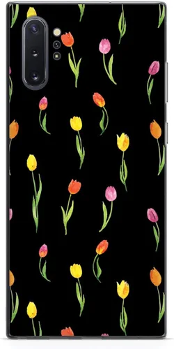 Vista 15 de Inspired Cases - Funda con textura 3D para iPhone Xs Max - Funda protectora de goma para Apple iPhone Xs Max - Patrón de tulipanes - Negro
