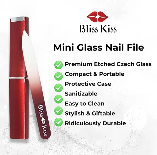 Vista 2 de Lima de uñas con punta de cristal, de Bliss Kiss, S, Rojo
