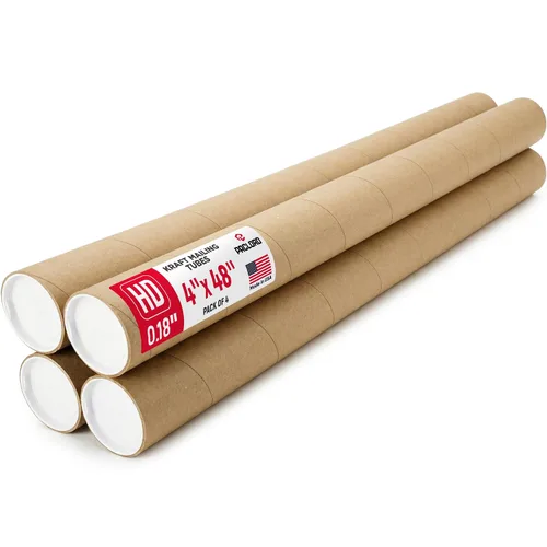 Vista 33 de Tubo de cartón reforzado de 2 x 18 pulgadas, paquete de 4 tubos con 8 tapas, seguro aprobado por USPS, ideal para envío y almacenamiento