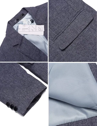Vista 4 de Coofandy - Chaquetas de traje casuales para hombre, blazer liviano, abrigos deportivos de un botón