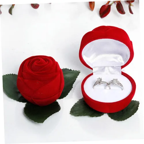 Vista 4 de ABOOFAN 15 Pcs Gift Box Wedding Rings Case Rose Ring Holder Jewelry Case Rose Ring Case Cookie Packaging Earring Storage Organizer Rings Storage