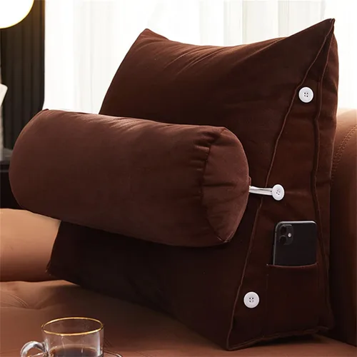 Vista 9 de Almohada triangular para lectura y dormir en forma de cuña con almohada ajustable para el cuello, soporte para cuerpo, espalda, lumbar, uso en cama