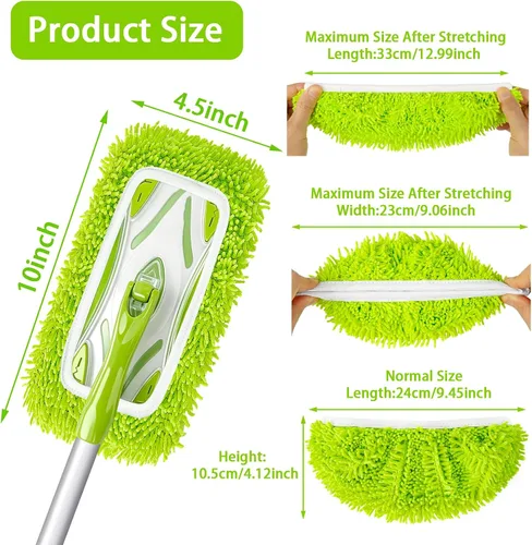 Vista 2 de Unoutur Paños de barrido en seco reutilizables de microfibra Compatibles con Swiffer Sweeper Mopa de limpieza con repuestos de almohadillas