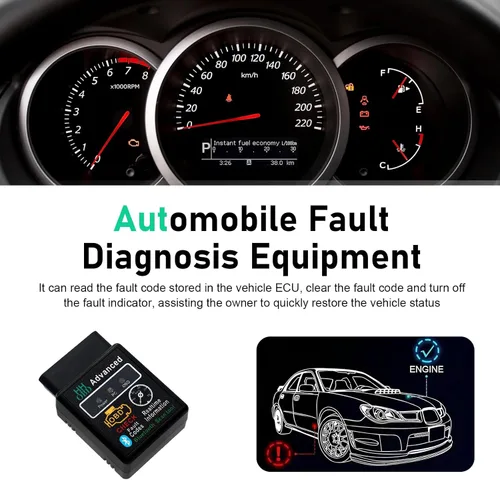 Vista 7 de 1 herramienta de diagnóstico Bluetooth OBD2 para automóvil, monitoreo en tiempo real ELM327 V2.1 lector de código, mini escáner antiinterferencias