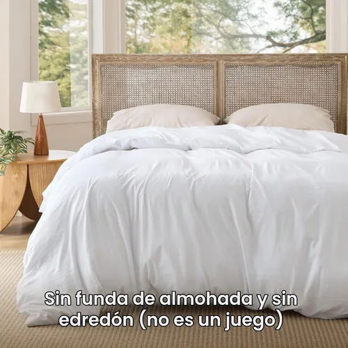 Vista 2 de Bedsure Funda de edredón prelavada solamente, sensación de algodón, blanco 00 - Blanco (solo funda de edredón)
