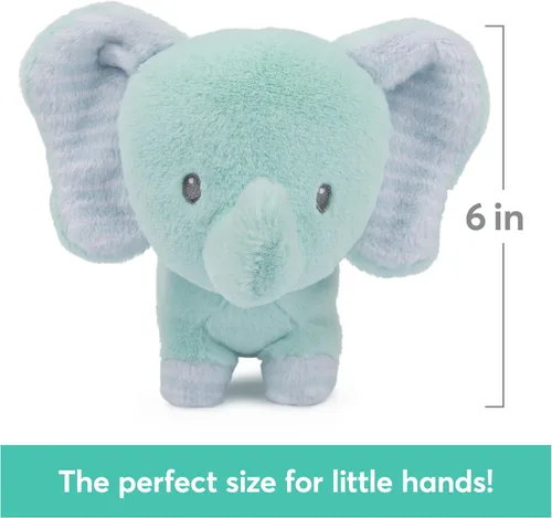 Vista 2 de GUND Baby Safari Friends Collection - Elefante de peluche con campanilla, juguete sensorial para bebés y recién nacidos, color verde azulado, 7