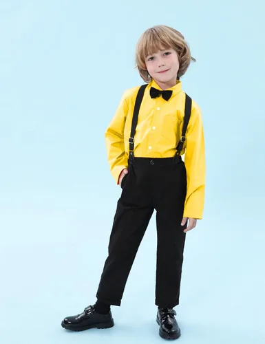 Vista 36 de A&J DESIGN Conjunto de ropa formal para niños pequeños con tirantes y tirantes