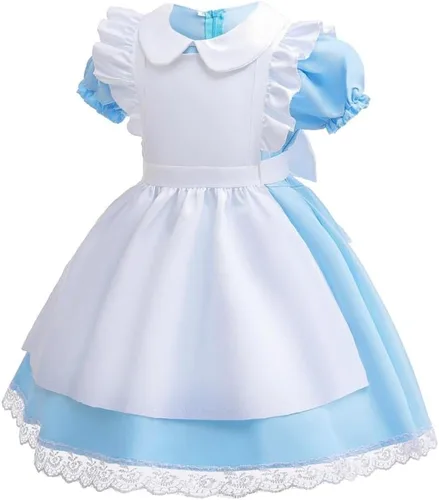 Vista 3 de Dressy Daisy Fancy Wonderland - Conjunto de disfraz de fiesta con delantal y diadema para niñas pequeñas, talla 2T a 14