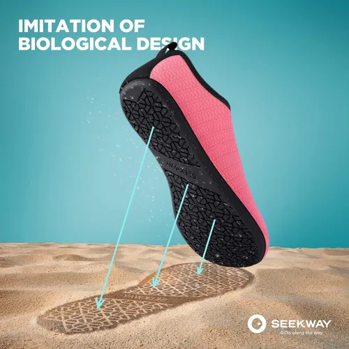 Vista 2 de Seekway - Zapatos de agua para hombres o mujeres adultos, tipo calcetín, de secado rápido, sensación de pie descalzo, ideales para la playa, nadar
