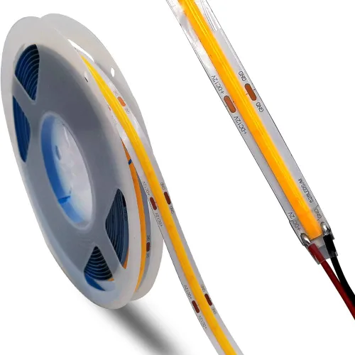 Vista 10 de Tira LED COB de 12 V CC de alta densidad flexible Ra90+ luces blancas cálidas 16.4 ft (luz cálida 3000 K, 320 LEDsm)