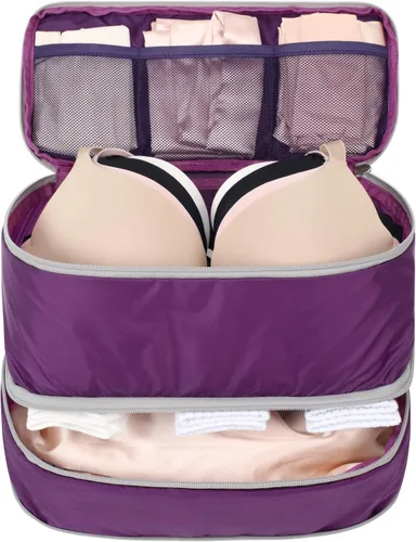 Vista 11 de Cambond Travel Underwear Organizer Bag - Bra Organizers for Luggage Atractivo morado