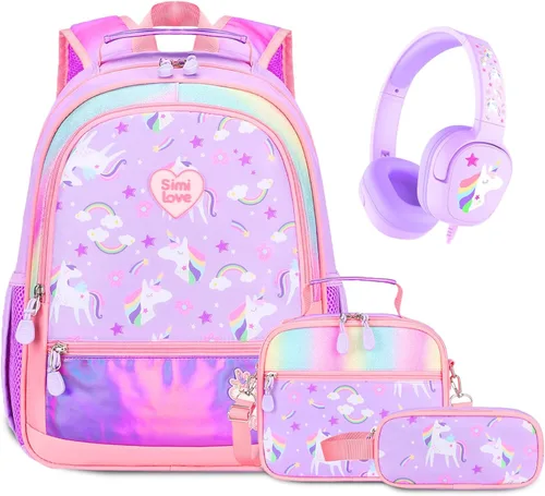 Vista 12 de Juego de mochila de 3 piezas, Arco rojo negro, Escuela